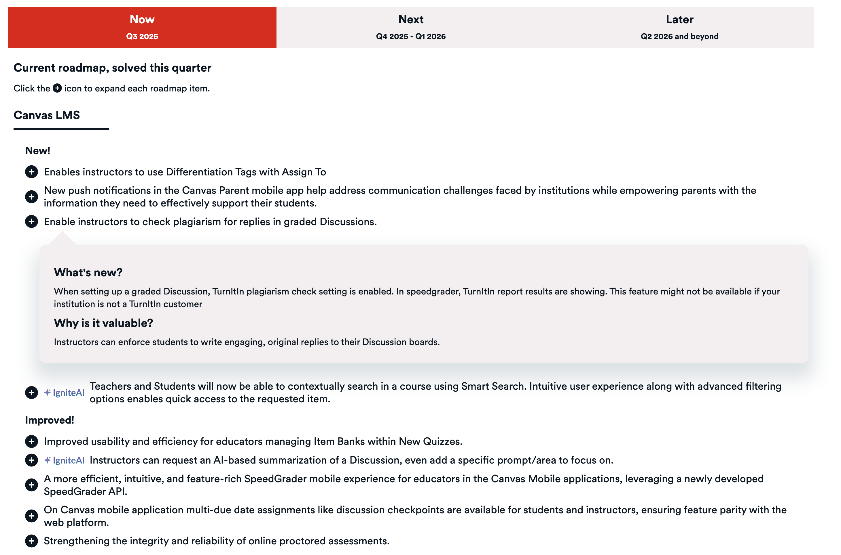Canvas Roadmap -- NOW Q3 2025 -- Canvas LMS -- Discussions Turnitin.png